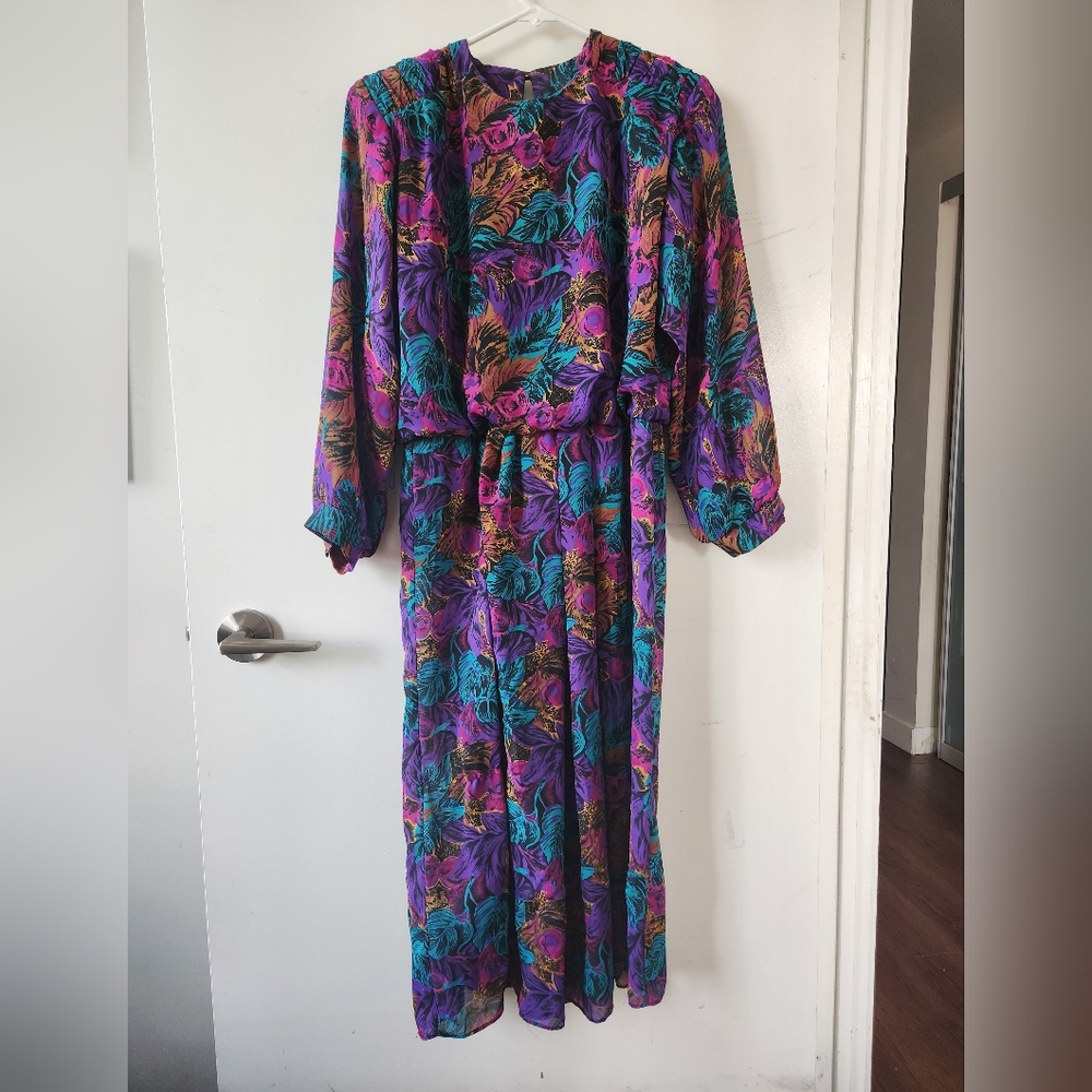 Fabulous 80s Loud Floral Dress